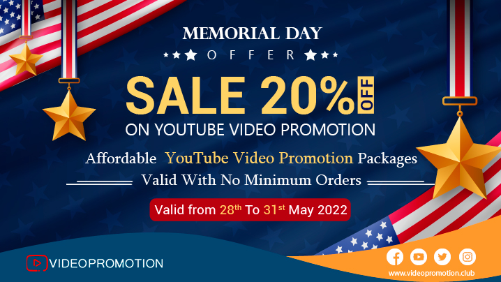 Video Promotion Club Offering 20% off on YouTube Video Promotion