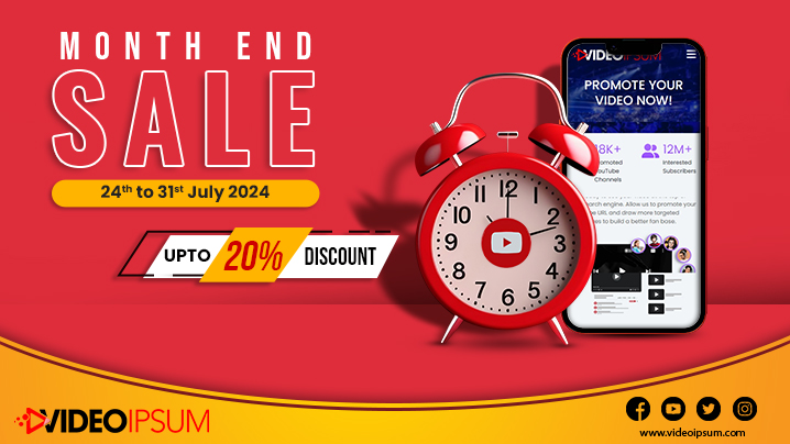 Gain Up to 20% off on Video Promotion Online with Videoipsum’s Month End Sale